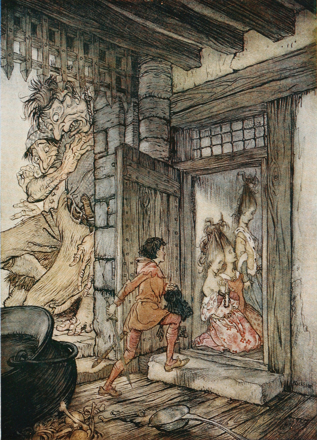 Arthur Rackham — Taking the Keys of the Castle, Jack Unlocked All the Doors | Fairy Tale Illustration Print