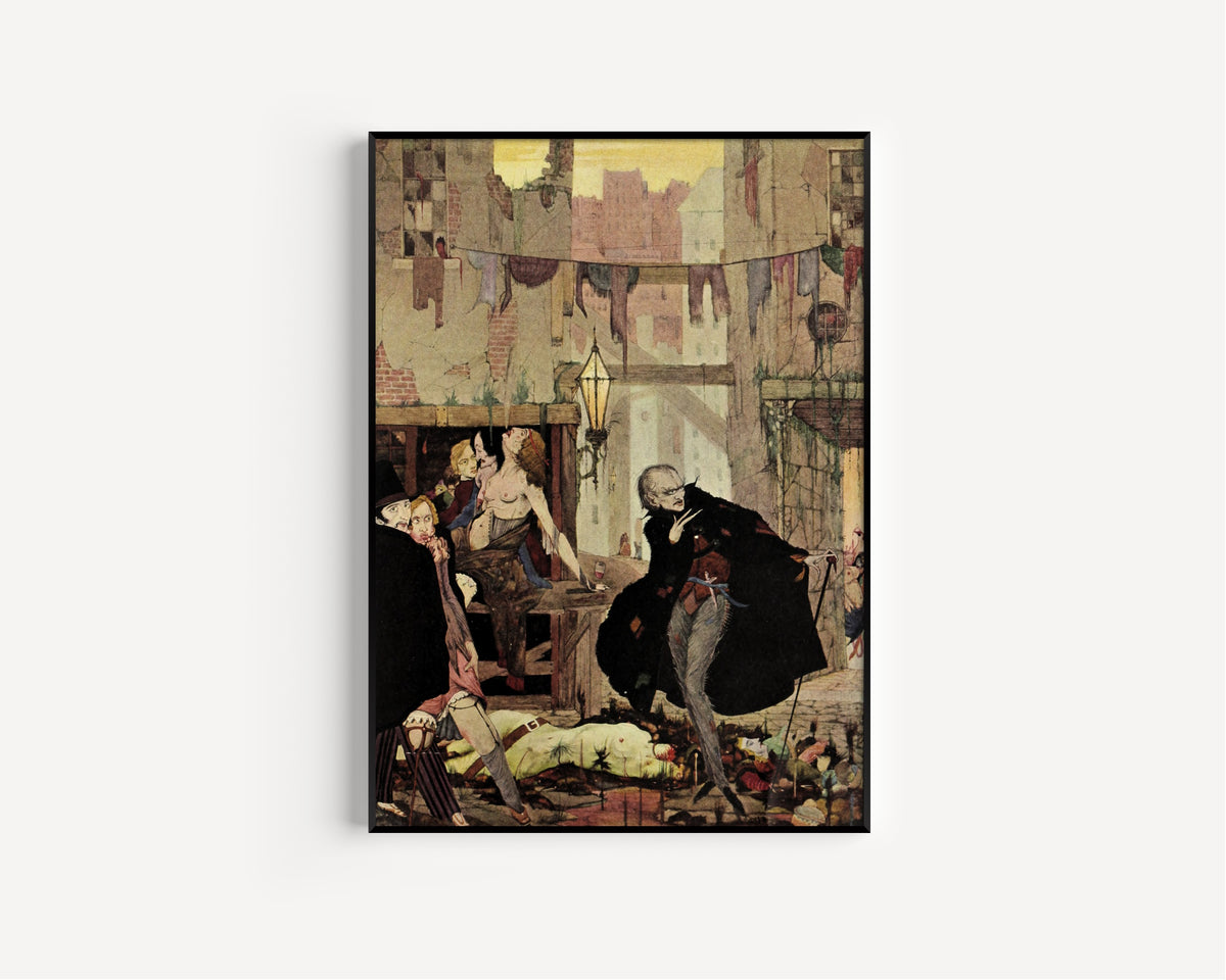 Harry Clarke — Tales of Mystery and Imagination: It Was the Most Noisome Quarter of London | Gothic Illustration Print