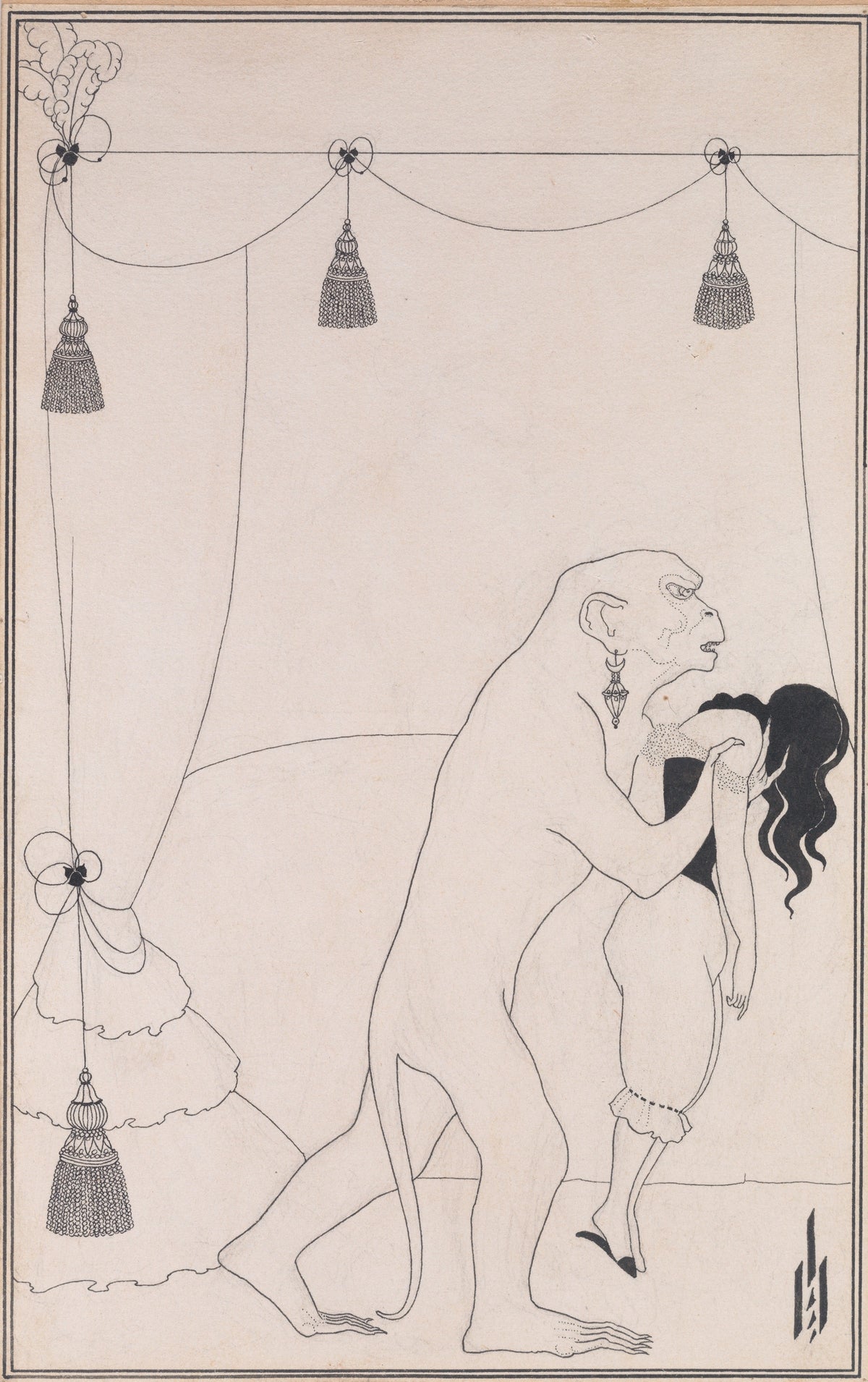 Aubrey Beardsley — Tales of Mystery and Imagination: The Murders in the Rue Morgue | Art Nouveau Illustration Print