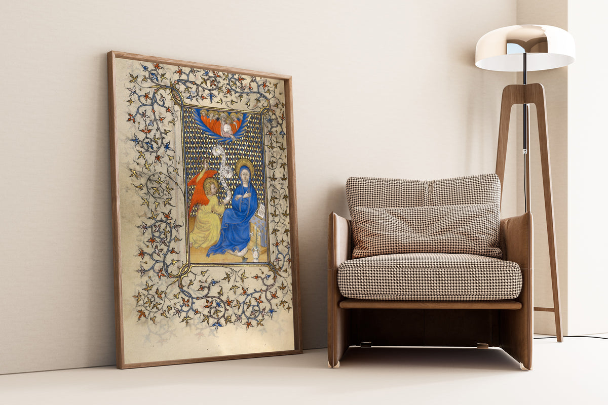 The Annunciation (Gold Diaper Ground) | Illuminated Manuscript Print