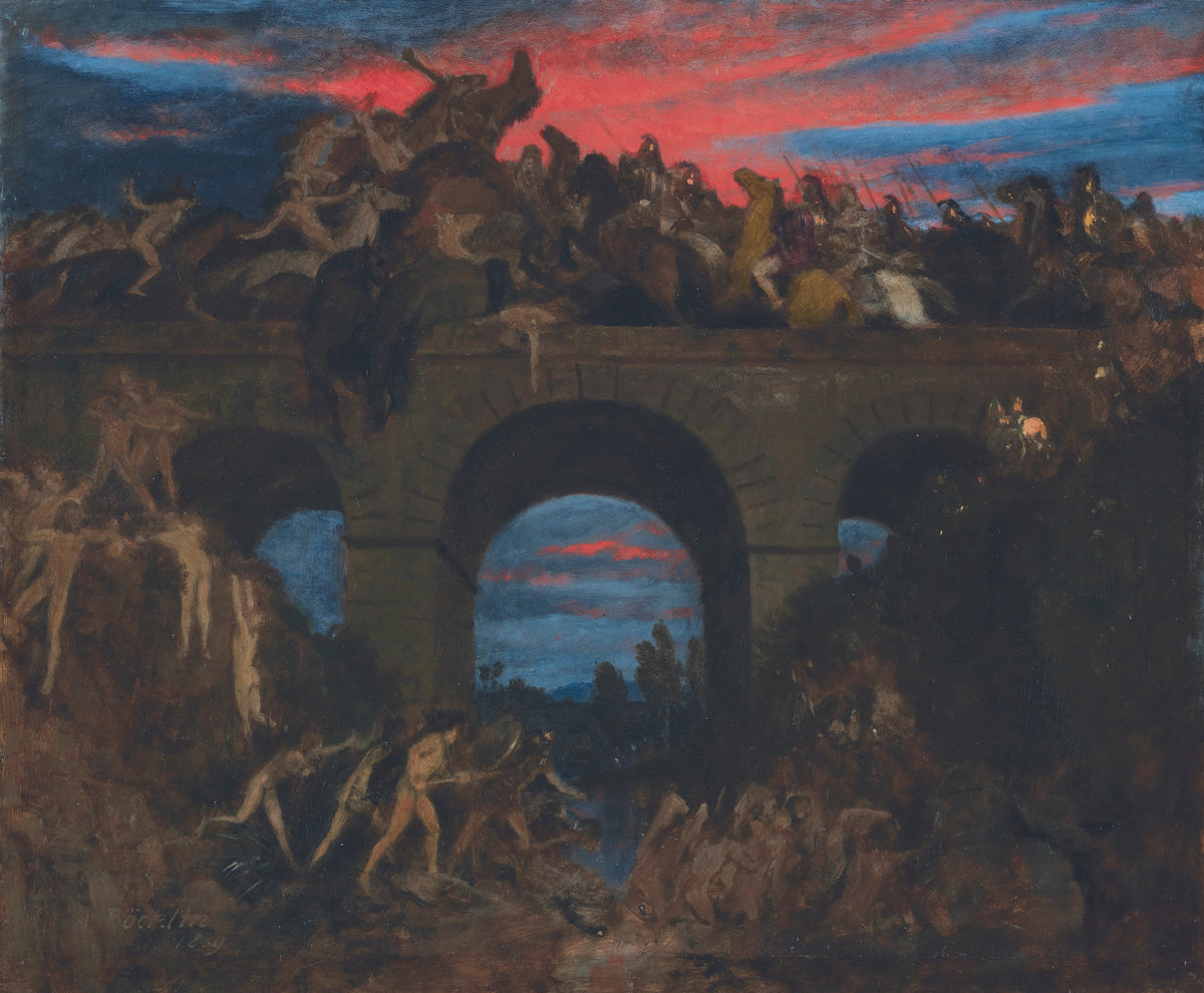 Arnold Böcklin — The Battle on the Bridge | Symbolist Art Print