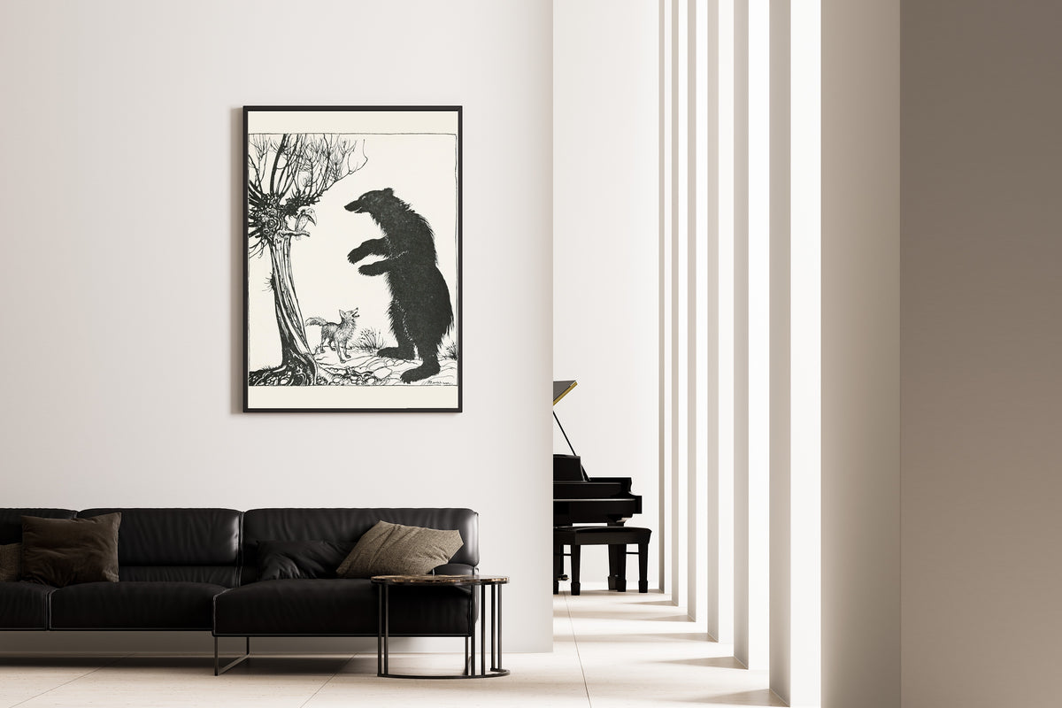 Arthur Rackham — The Bear and the Fox | Fable Illustration Print
