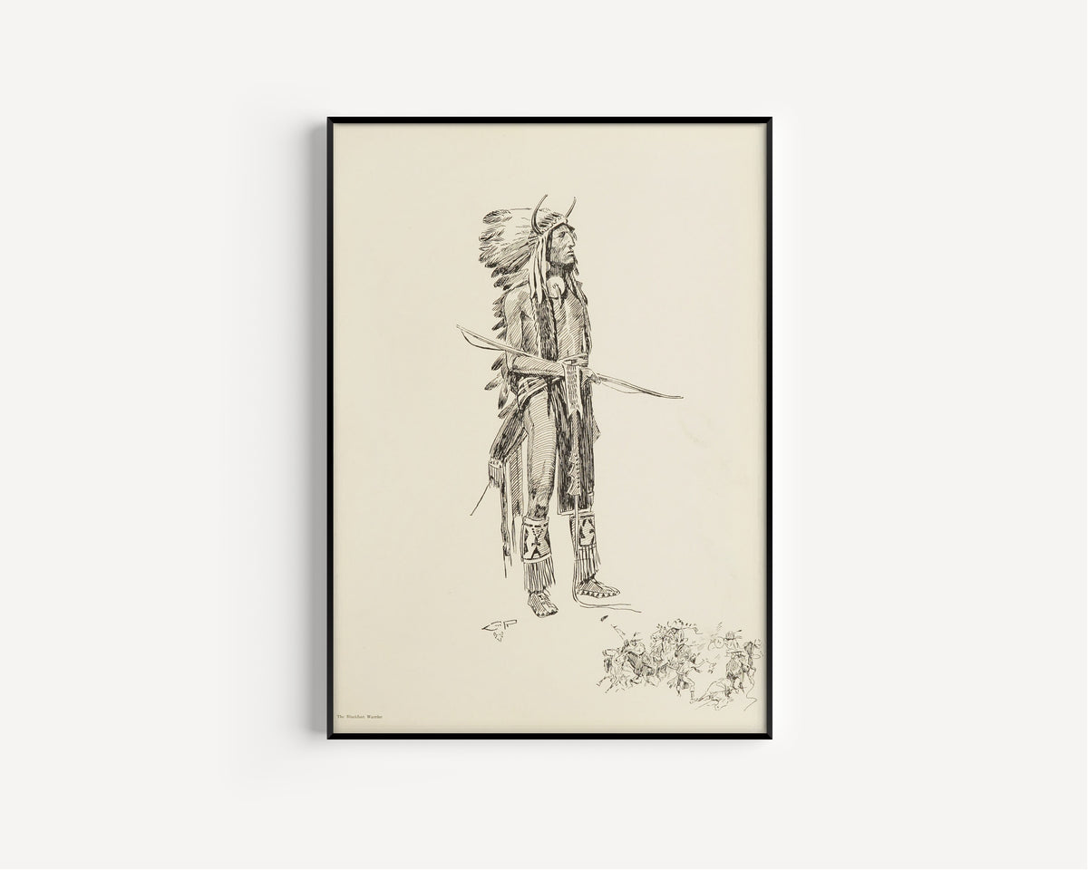Charles M. Russell — The Blackfeet Warrior | Western Illustration Print