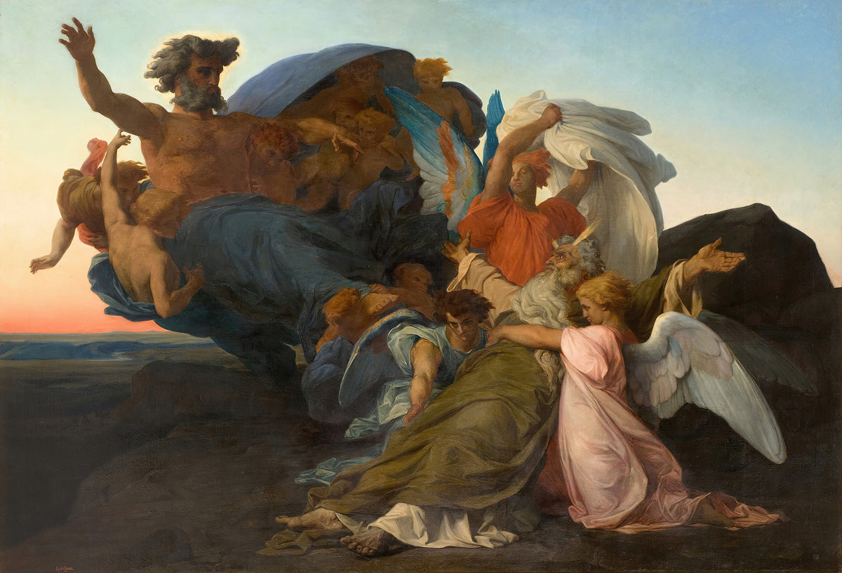 The Death of Moses by Alexandre Cabanel — Angels gather around the aged Moses as he sinks on a mountaintop