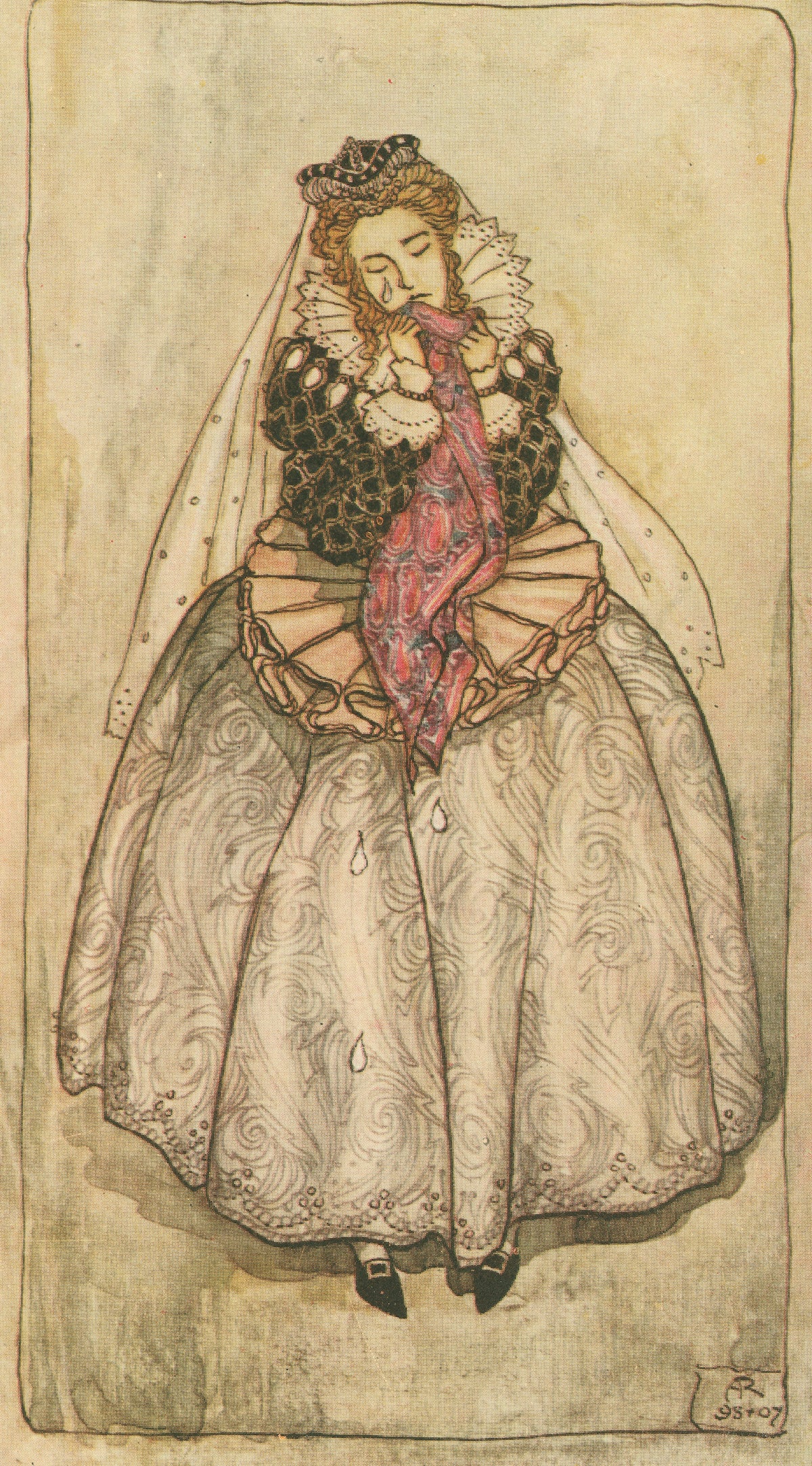 Arthur Rackham — The Duchess Shed Tears Large as Marrow-Fat Peas | Fairy Tale Illustration Print