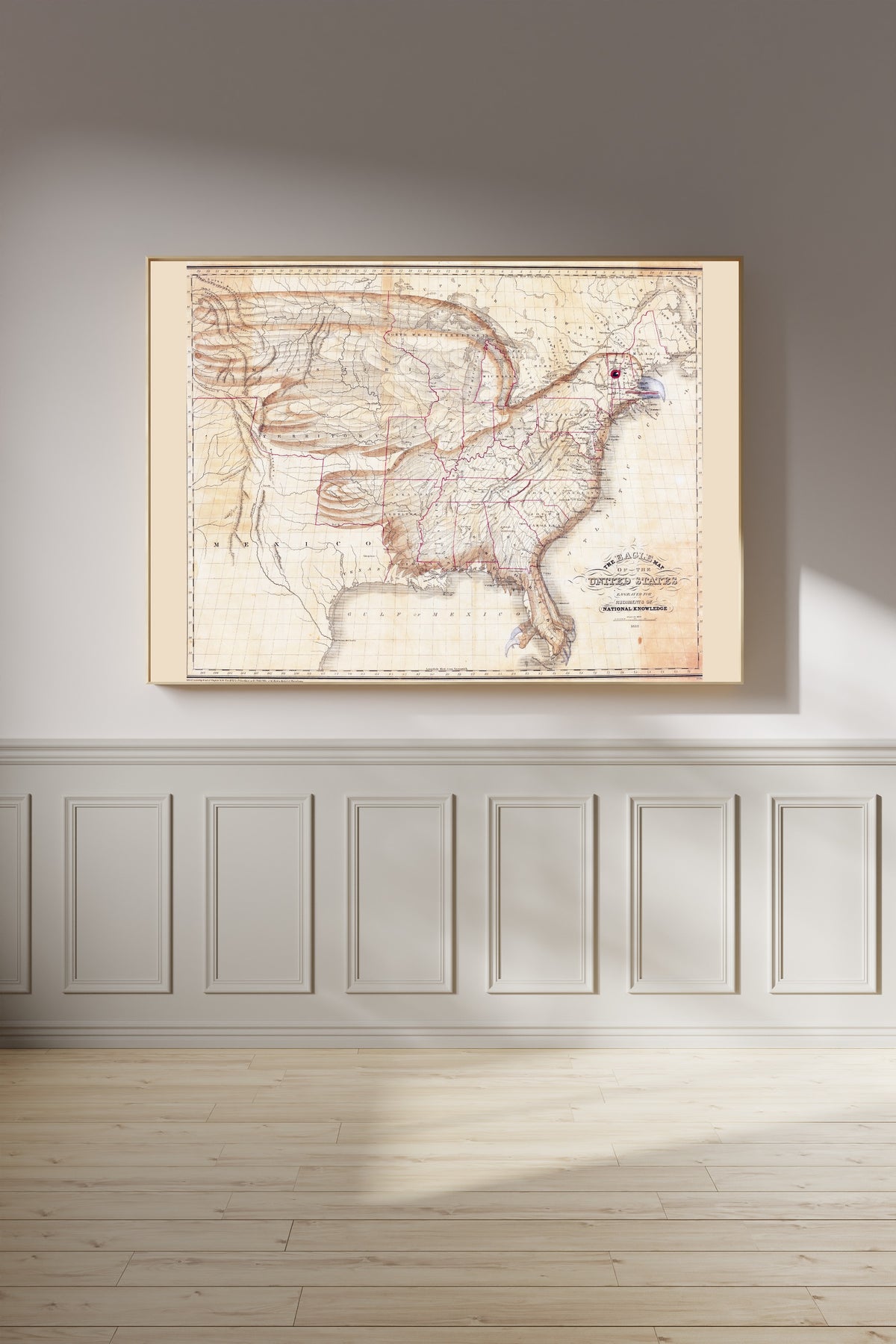 Joseph Churchman — The Eagle Map of the United States | Antique Pictorial Map Print