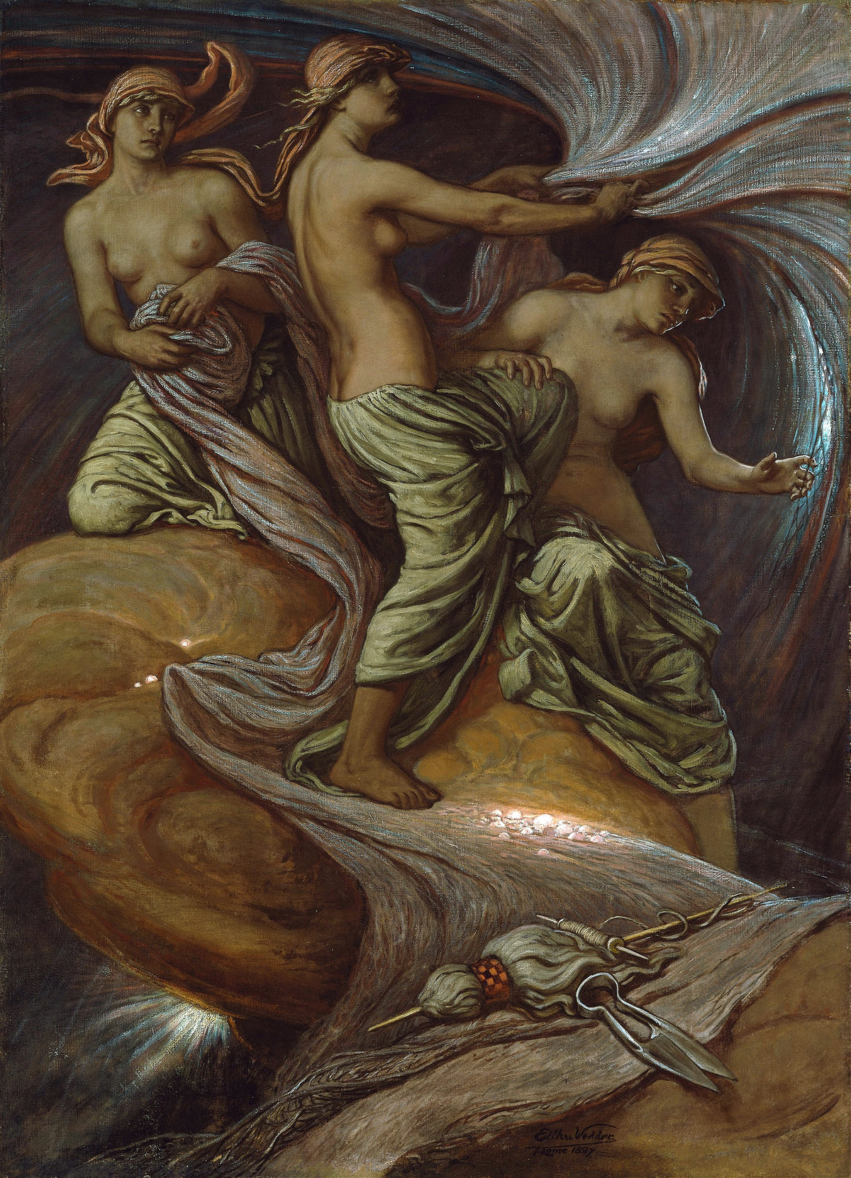 Elihu Vedder — The Fates Gathering in the Stars | Symbolist Art Print