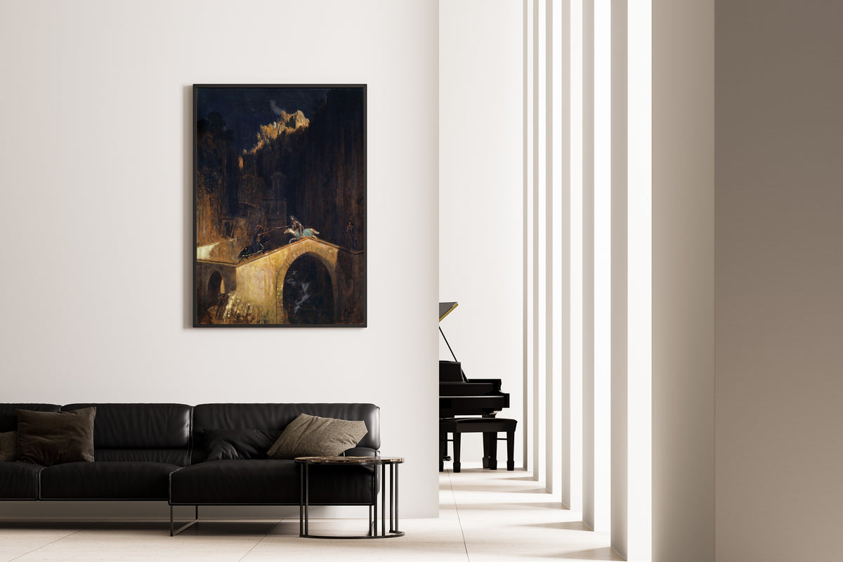 Arnold Böcklin — The Fight on the Bridge | Symbolist Art Print