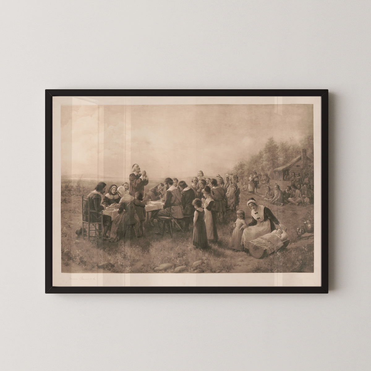 Jennie Brownscombe — The First American Thanksgiving | Thanksgiving Art Print