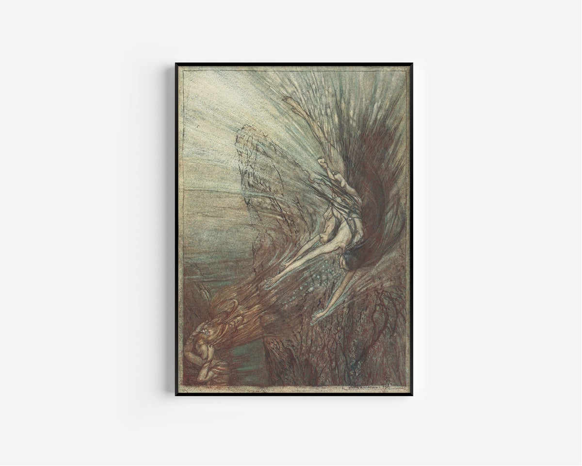 Arthur Rackham — The Frolic of the Rhine-Maidens | Wagner Illustration Print