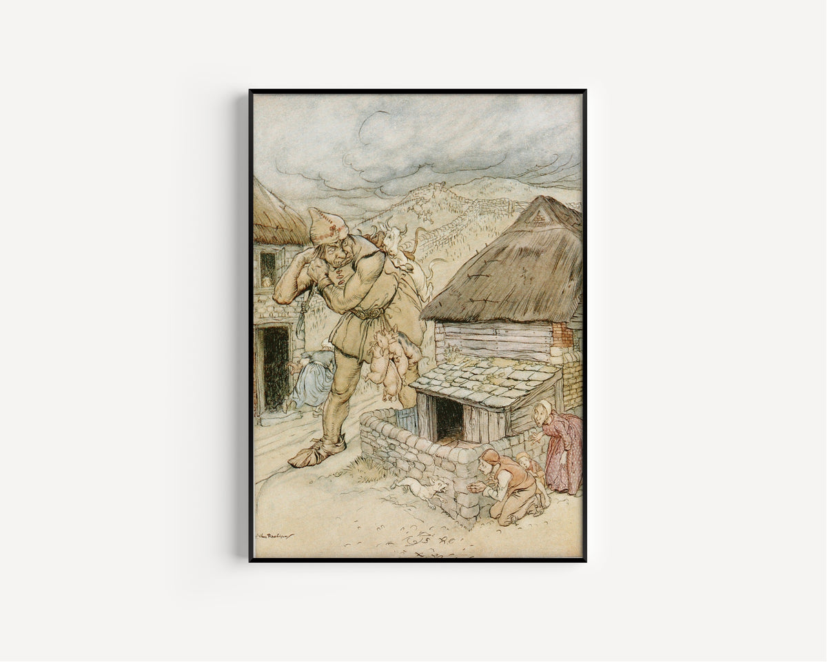 Arthur Rackham — The Giant Cormoran Was the Terror of All the Country-Side | Fairy Tale Illustration Print