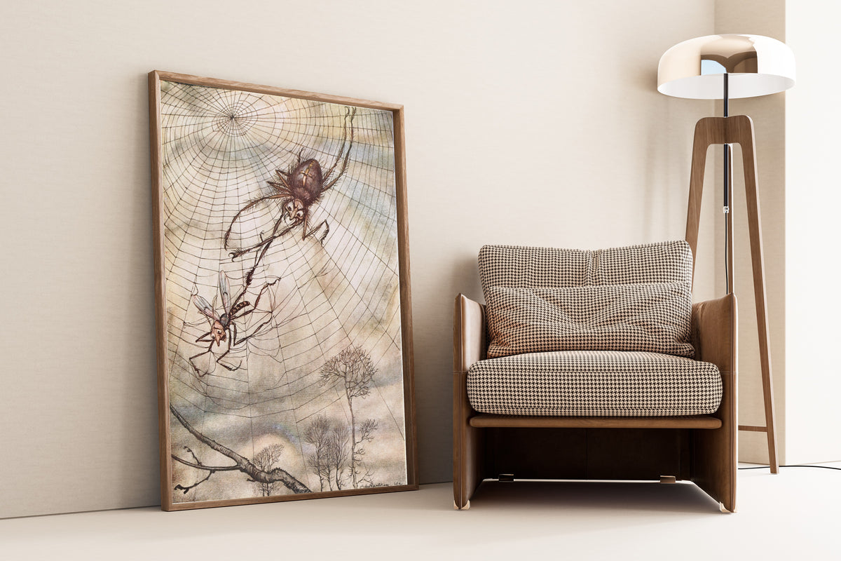 Arthur Rackham — The Gnat and the Lion | Fable Illustration Print