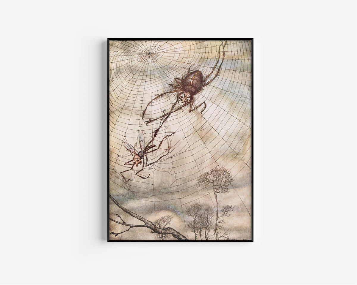 Arthur Rackham — The Gnat and the Lion | Fable Illustration Print