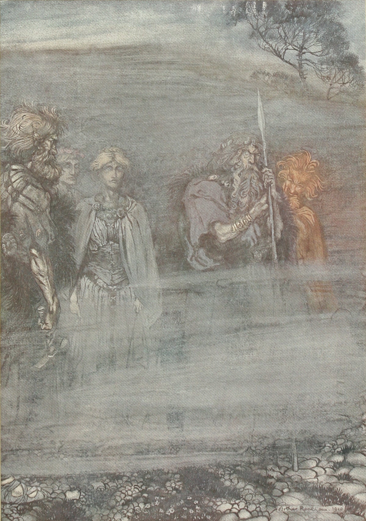 Arthur Rackham — The Gods Grow Wan and Aged at the Loss of Freia | Wagner Illustration Print