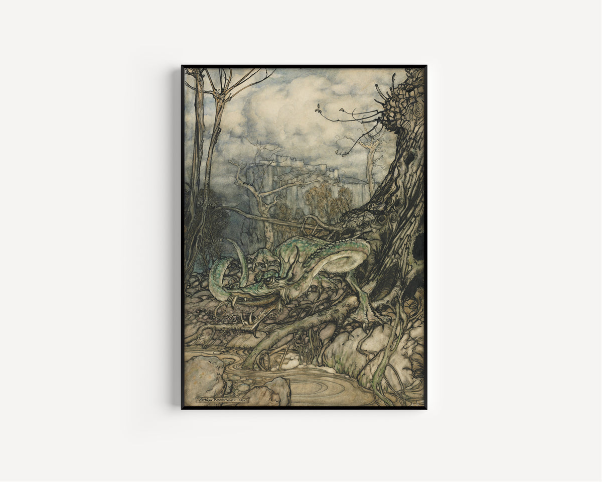 Arthur Rackham — The Green Dragon | Fairy Tale Illustration Print