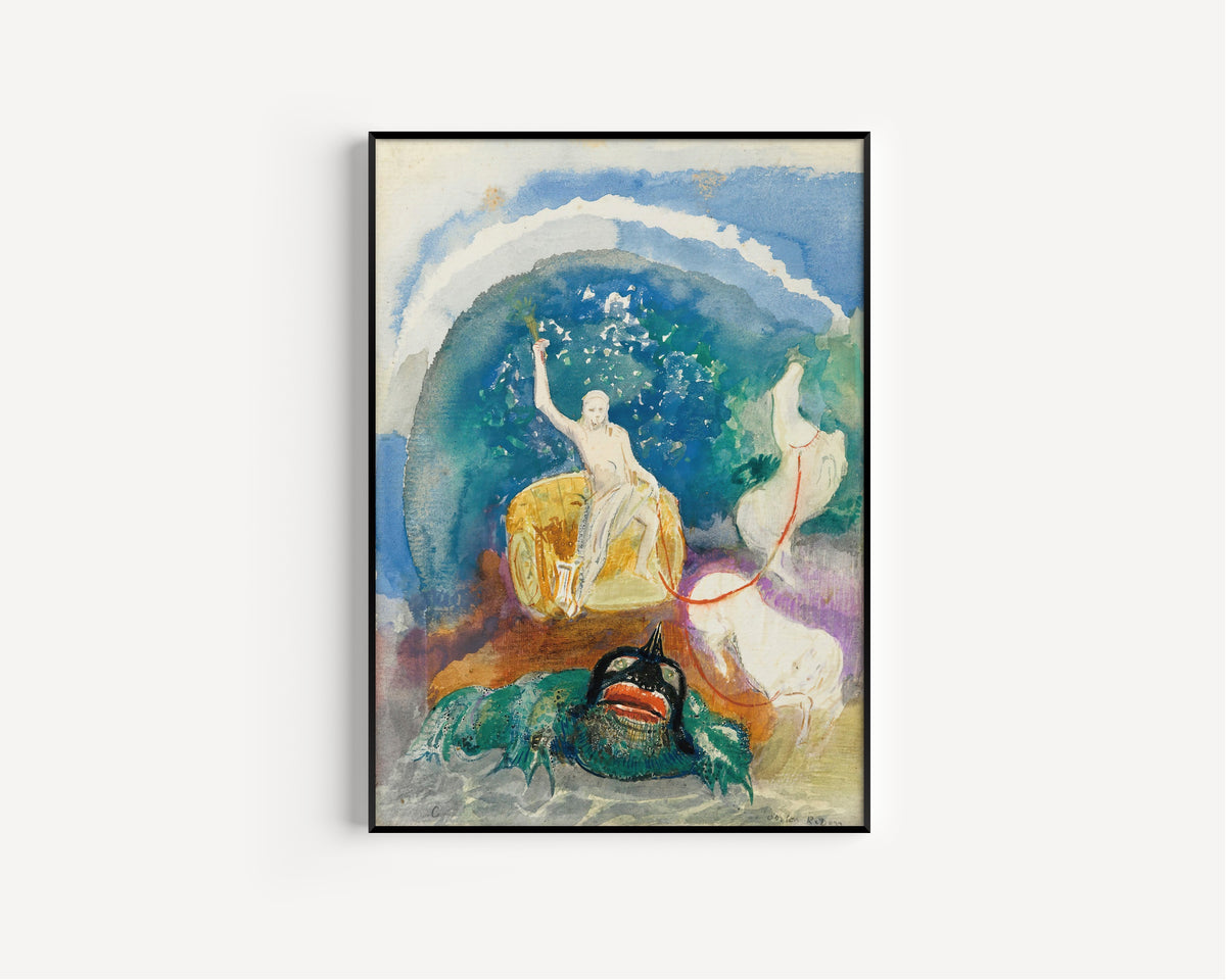 Odilon Redon — The Green Monster (Apollo Riding the Serpent Python) | Symbolist Art Print