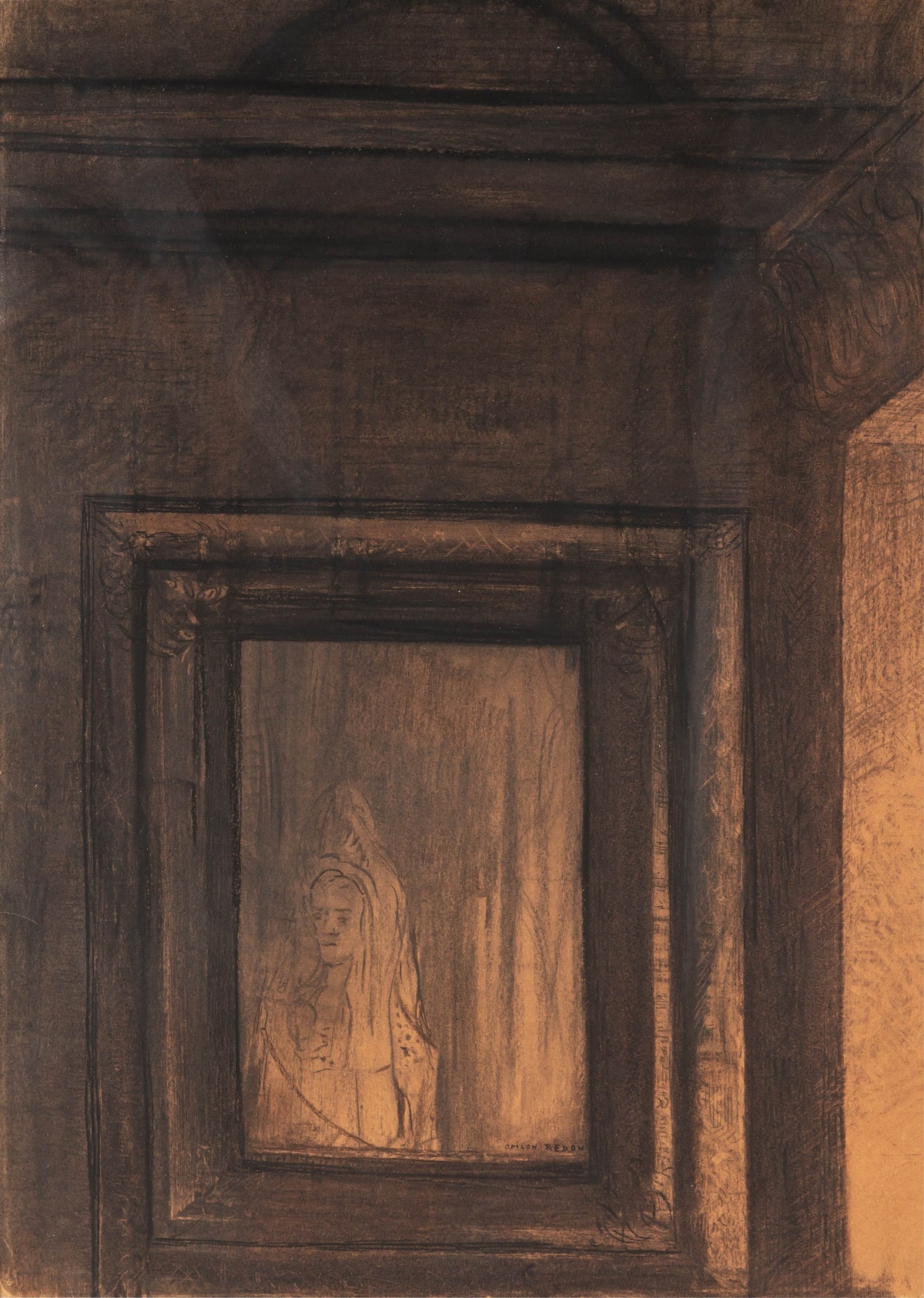 Odilon Redon — The Haunted Mirror | Symbolist Art Print