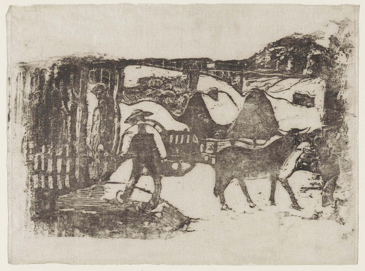 Paul Gauguin — The Ox Cart (Le Char à boeufs) | Woodcut Print