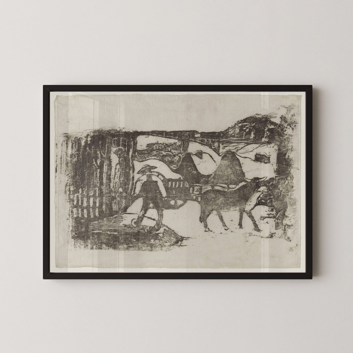 Paul Gauguin — The Ox Cart (Le Char à boeufs) | Woodcut Print
