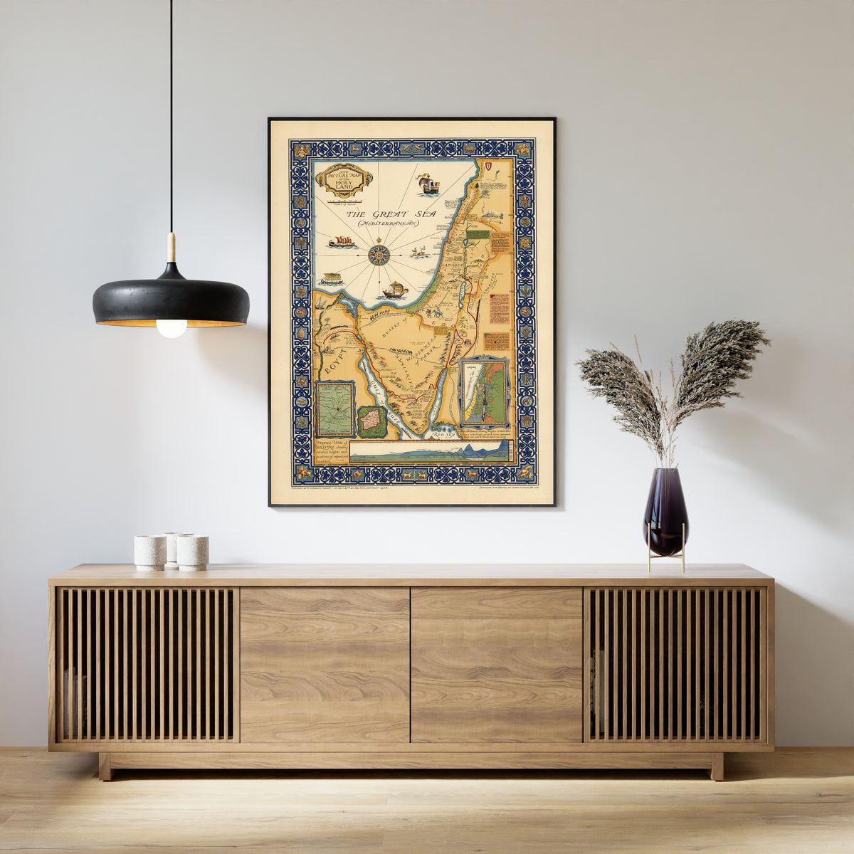 Harold Haven Brown — The Picture Map of the Holy Land | Vintage Pictorial Map Print