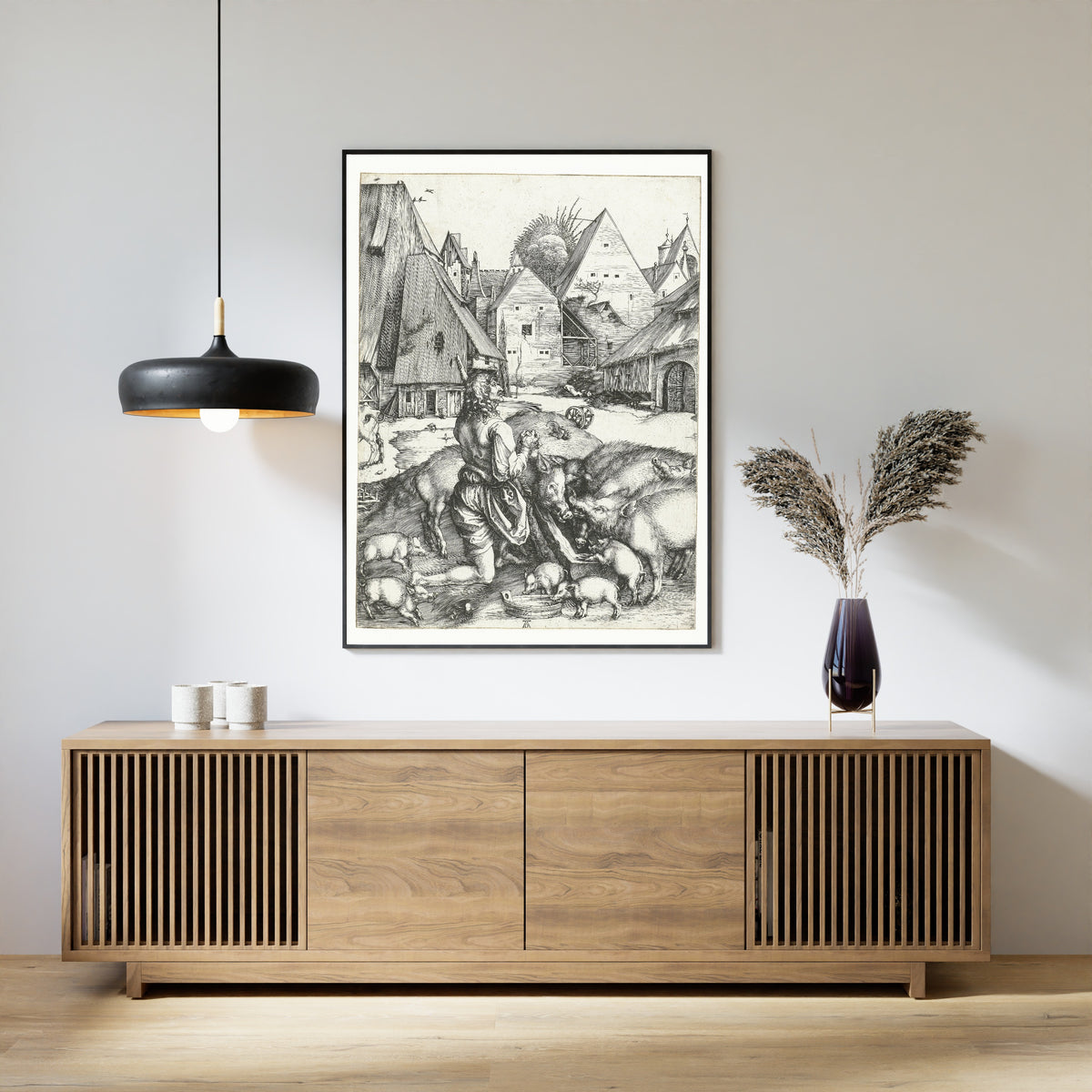 Albrecht Dürer — The Prodigal Son Amid the Swine | Engraving Print