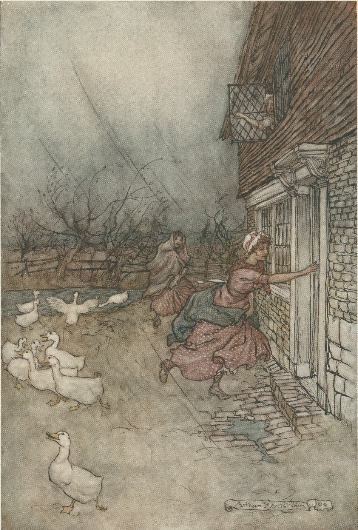 Arthur Rackham — The Rain Always Made a Point of Setting In | Fairy Tale Illustration Print