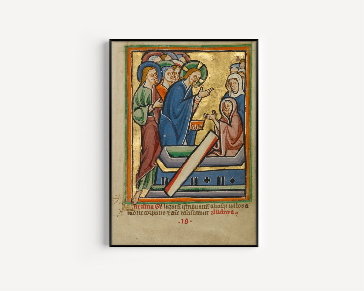 The Raising of Lazarus | Illuminated Manuscript Print