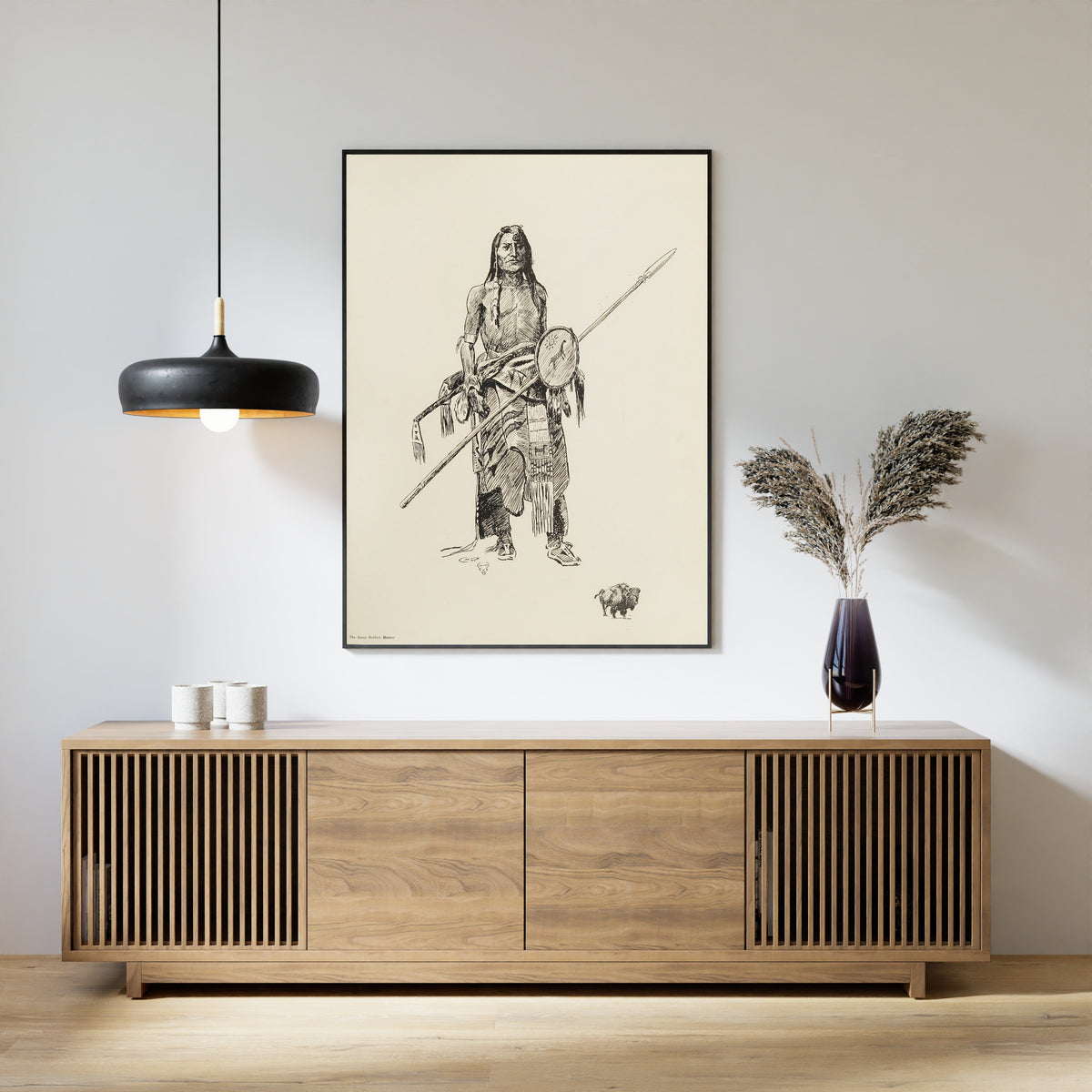 Charles M. Russell — The Sioux Buffalo Hunter | Western Illustration Print