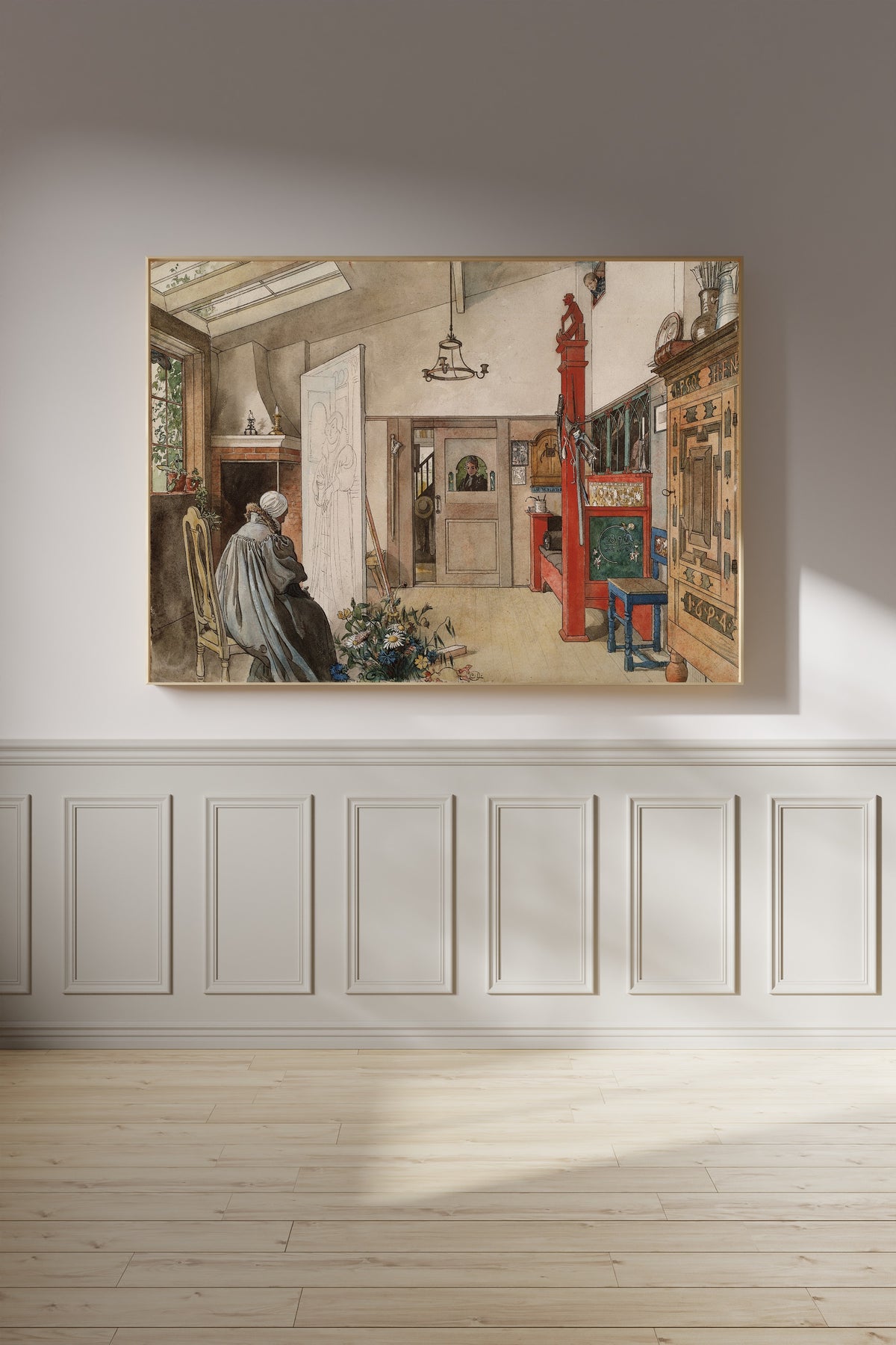 Carl Larsson — The Studio (Seated Woman) | Swedish Watercolour Print