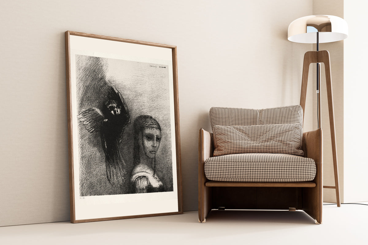 Odilon Redon — The Temptation of Saint Anthony: And a Large Bird, Descending from the Sky | Symbolist Art Print