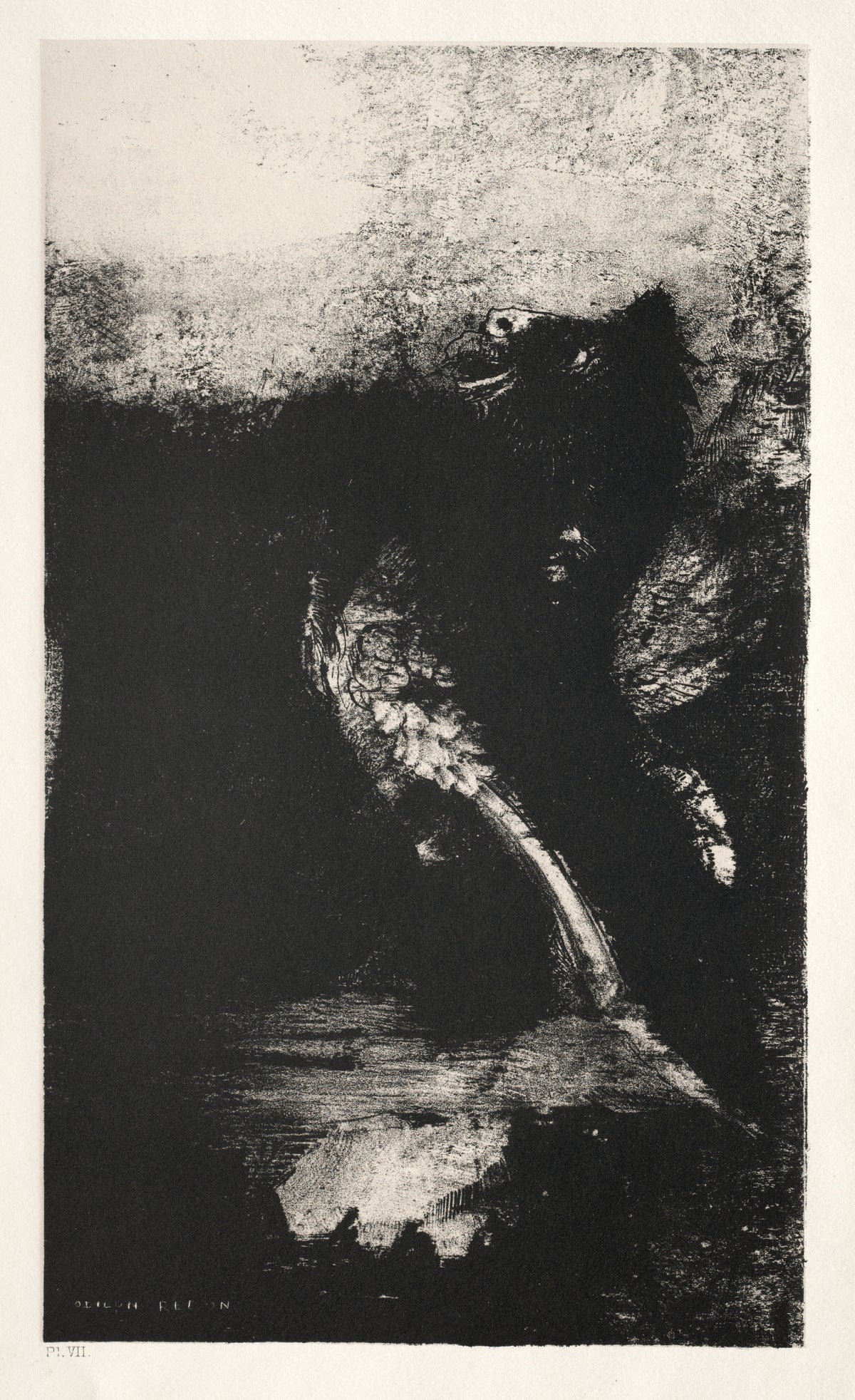 Odilon Redon — The Temptation of Saint Anthony: The Chimera with Green Eyes Turns, Bays | Symbolist Art Print