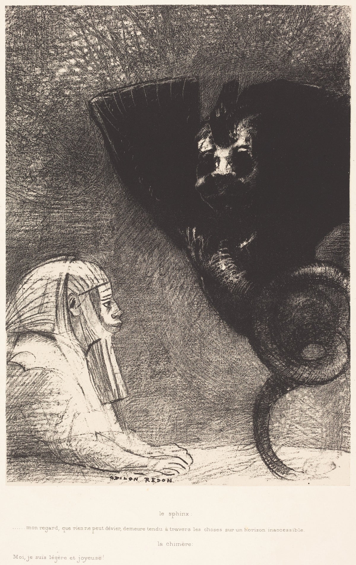 Odilon Redon — The Temptation of Saint Anthony: The Sphinx and the Chimera | Symbolist Art Print