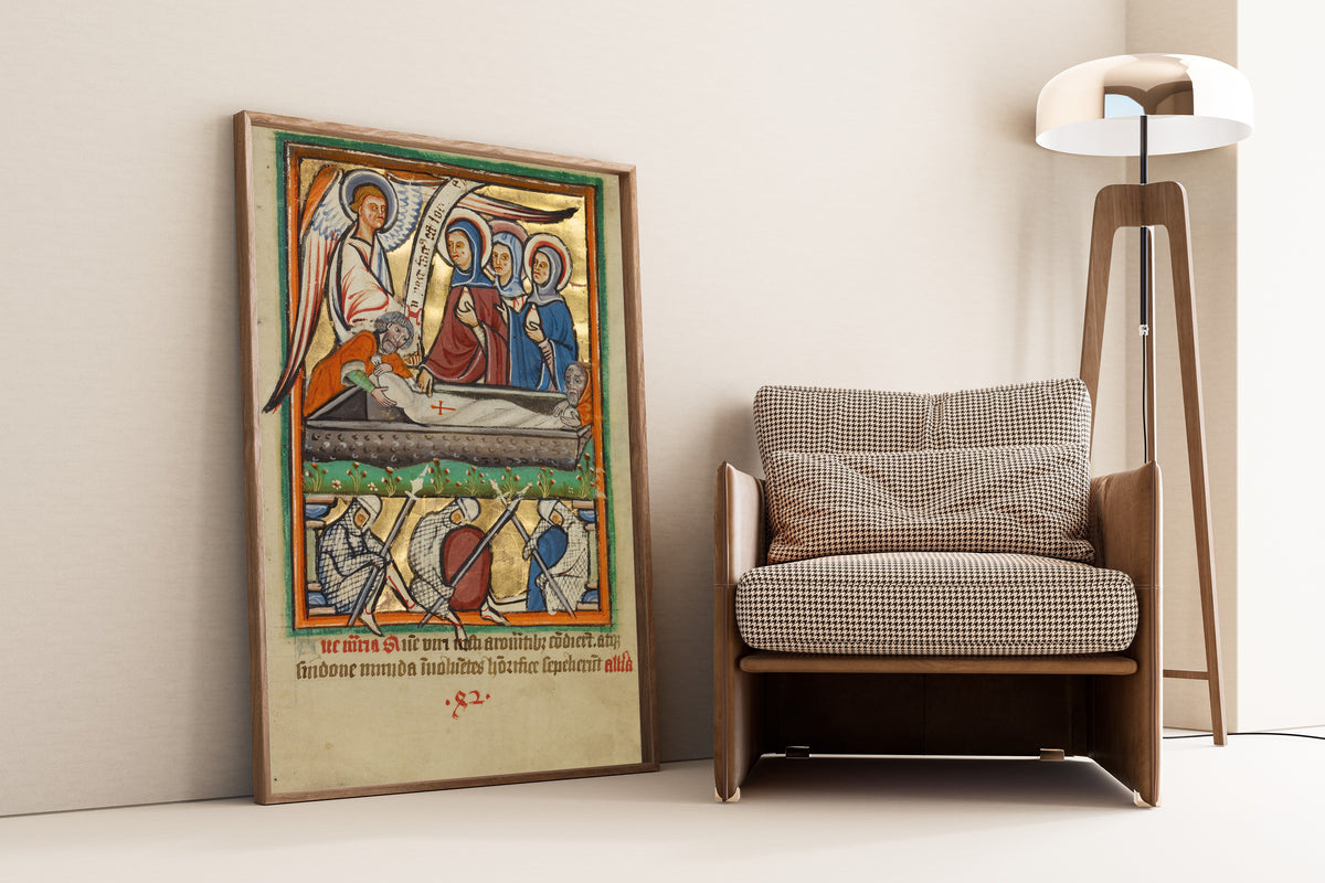 The Three Maries at the Sepulchre | Illuminated Manuscript Print