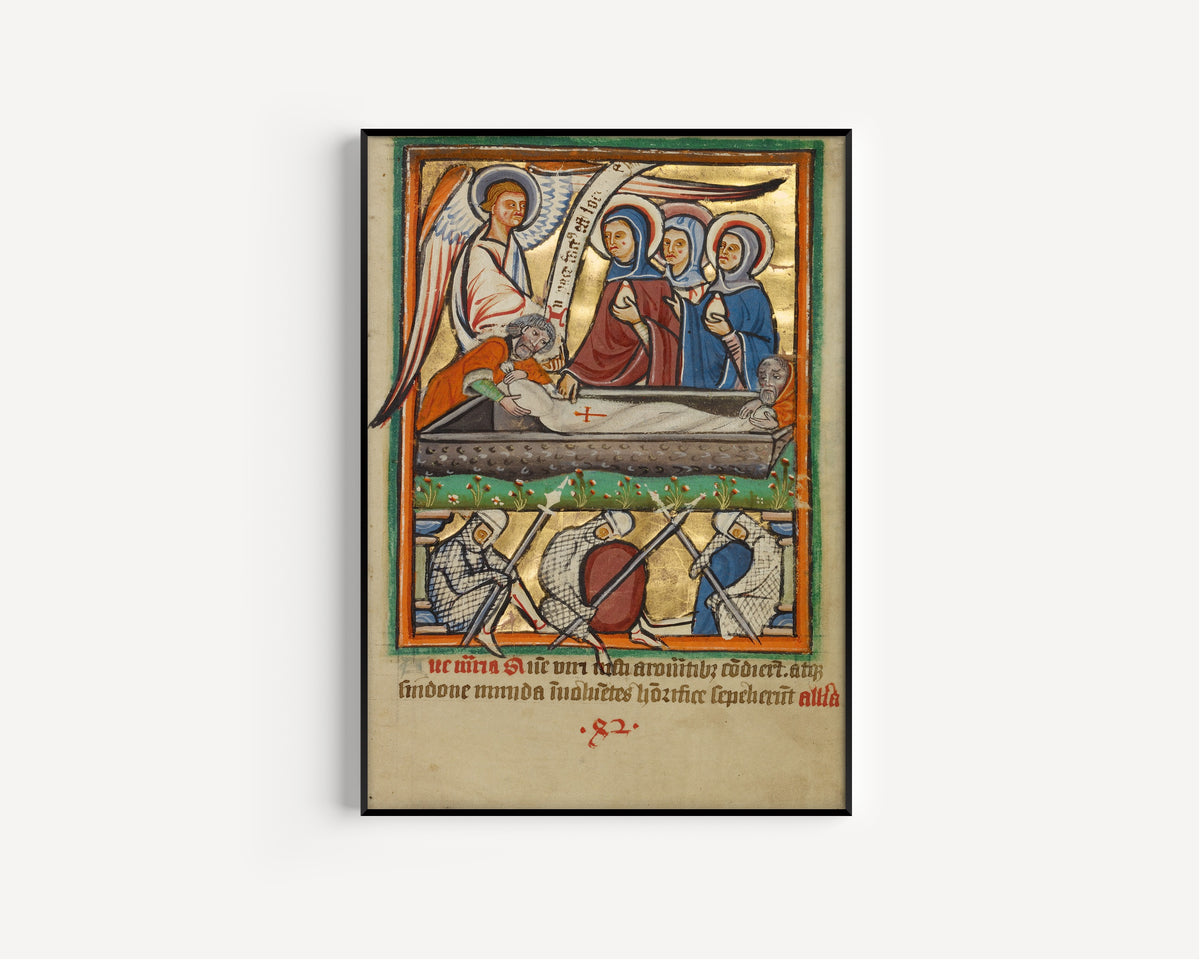 The Three Maries at the Sepulchre | Illuminated Manuscript Print