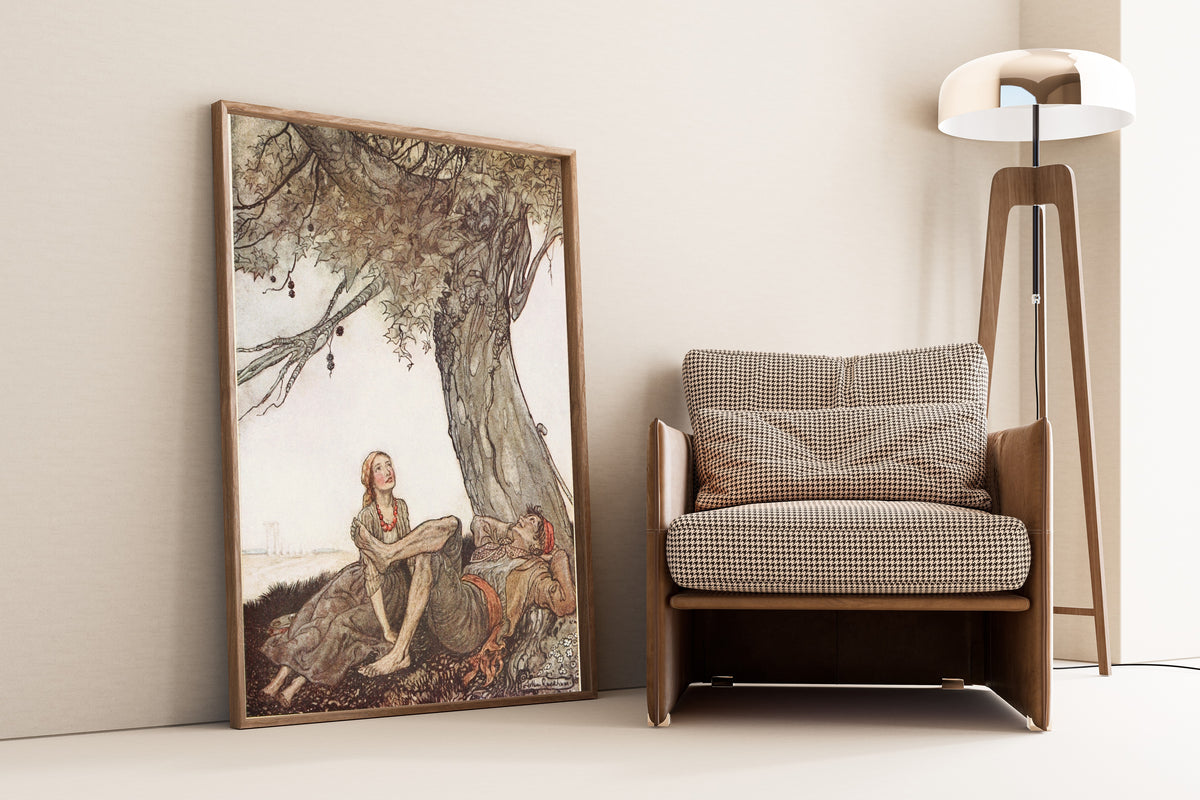 Arthur Rackham — The Travellers and the Plane-Tree | Fable Illustration Print