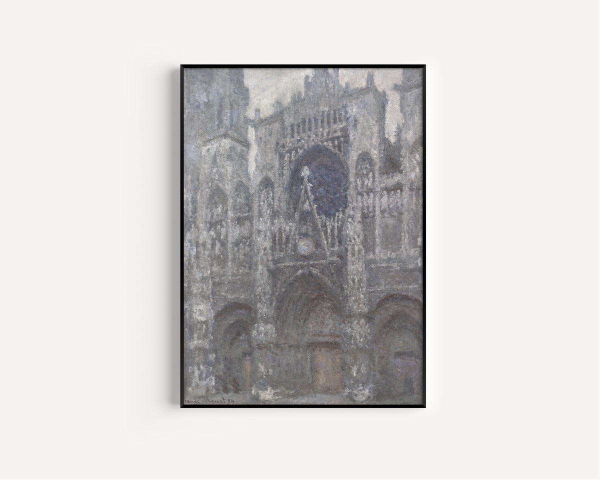 Claude Monet — Rouen Cathedral, the Portal, Grey Weather | Fine Art Print