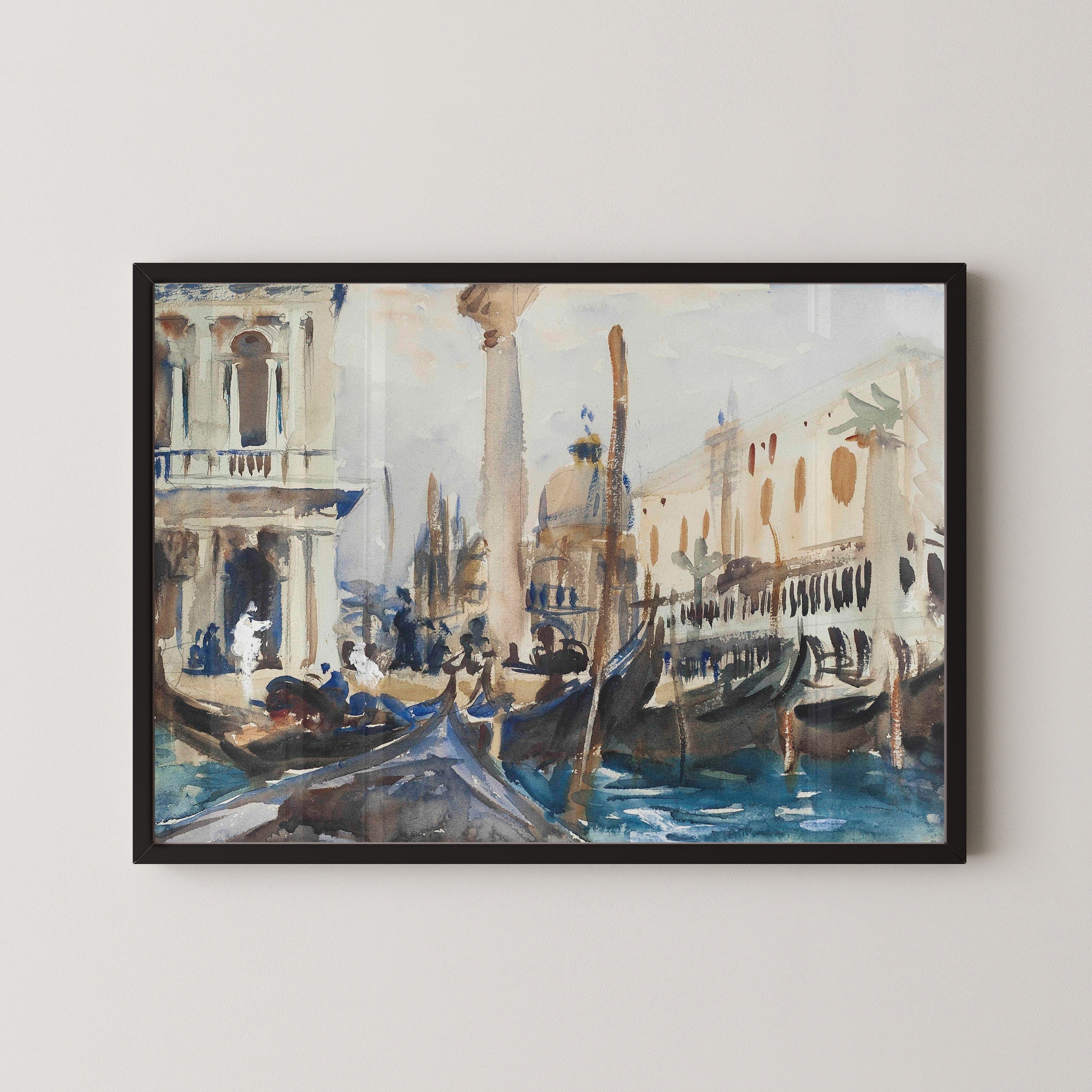 John Singer Sargent — The Piazzetta with Gondolas | Fine Art Print