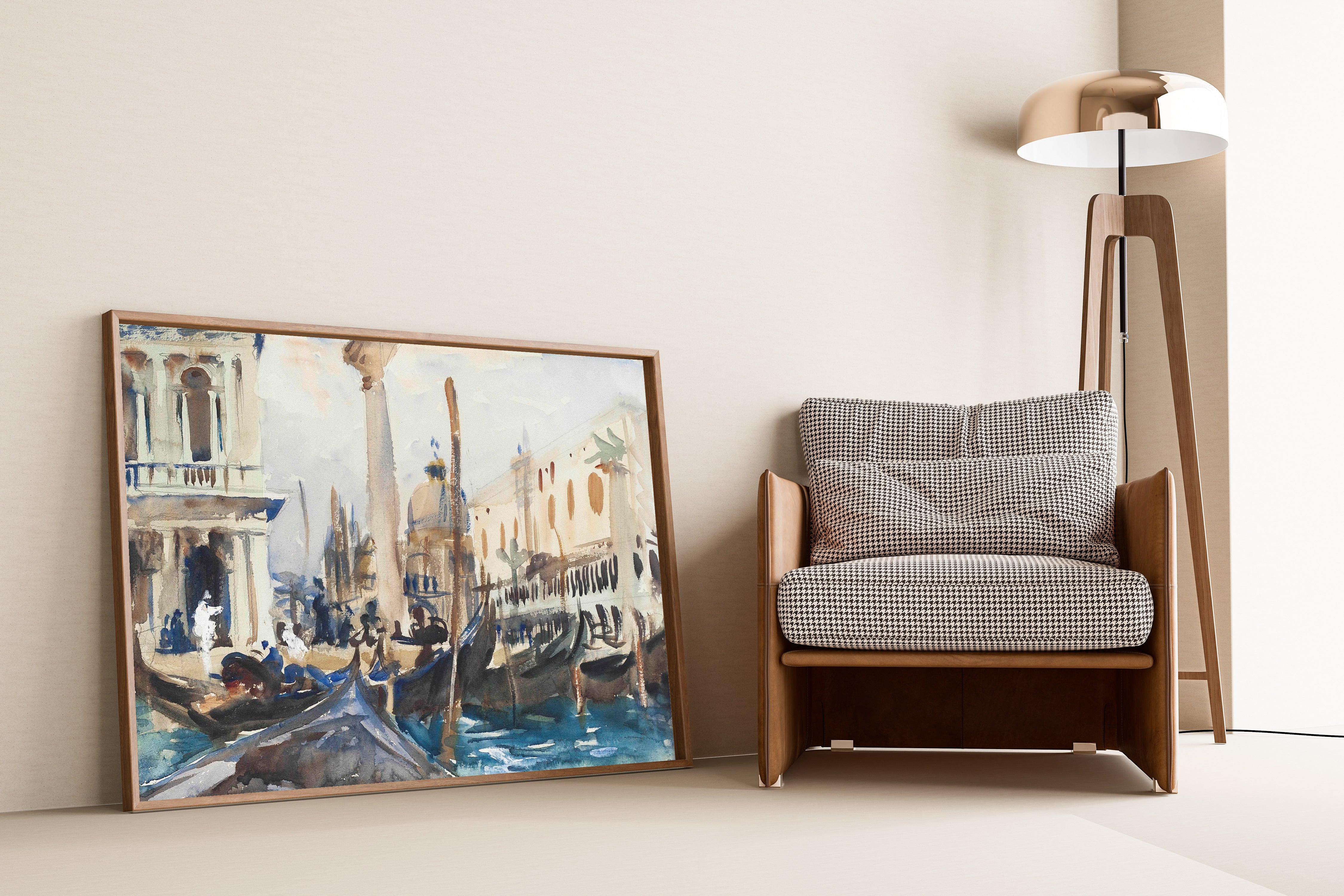 John Singer Sargent — The Piazzetta with Gondolas | Fine Art Print