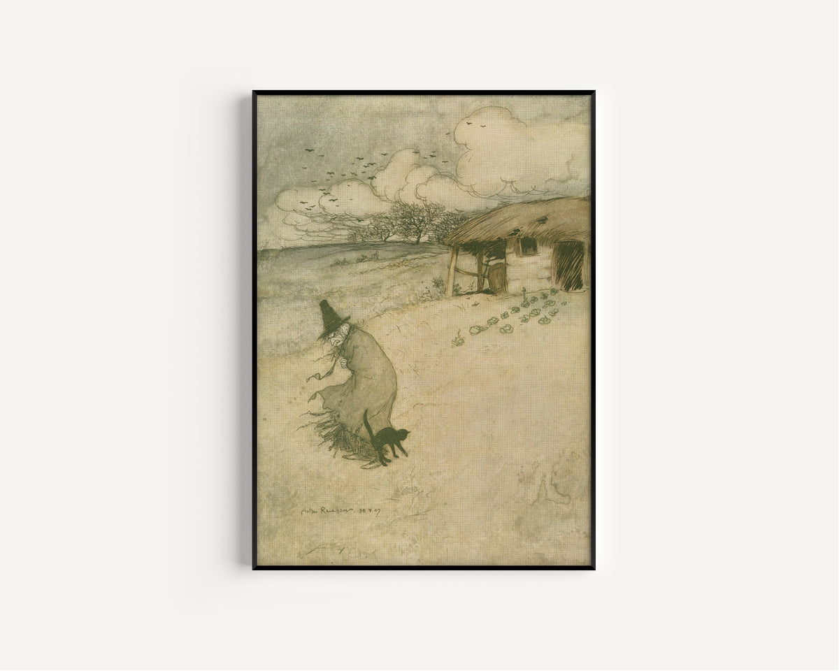 Arthur Rackham — There’s an Old Woman Dwells upon Tappington Moor | Fairy Tale Illustration Print