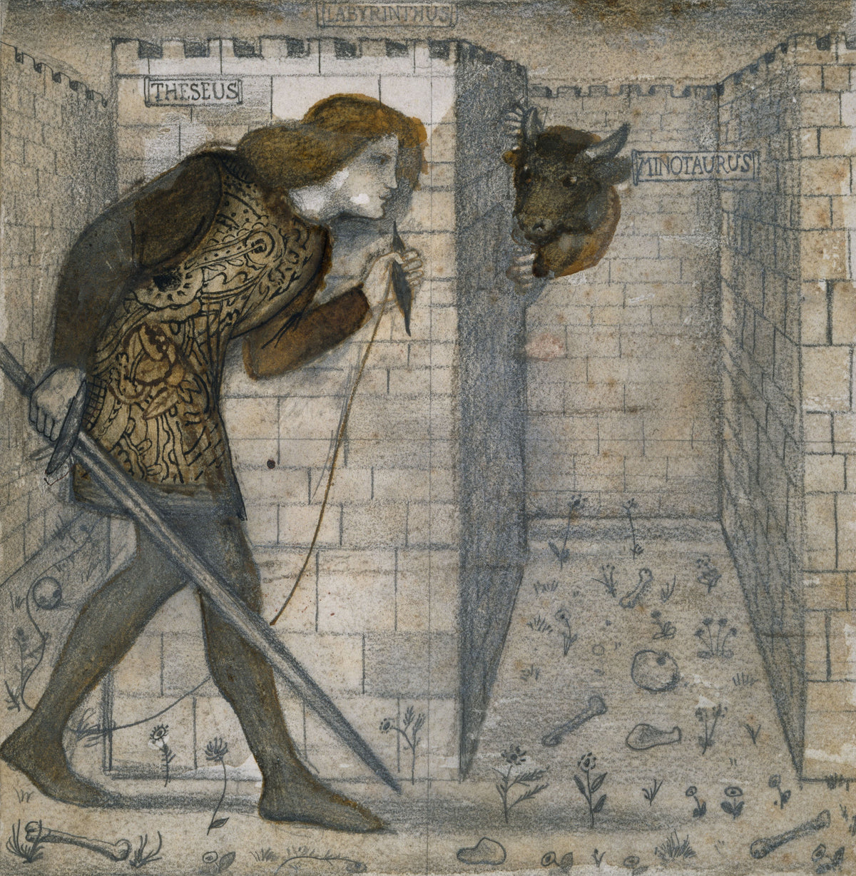 Edward Burne-Jones — Theseus and the Minotaur in the Labyrinth | Pre-Raphaelite Art Print