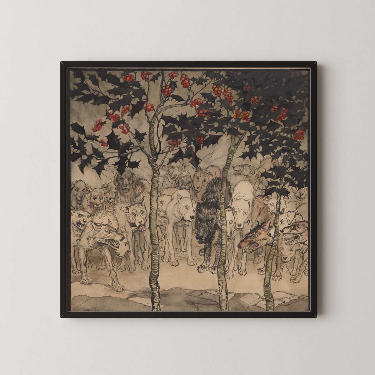 Arthur Rackham — They Stood Outside, Filled with Savagery and Terror | Fairy Tale Illustration Print