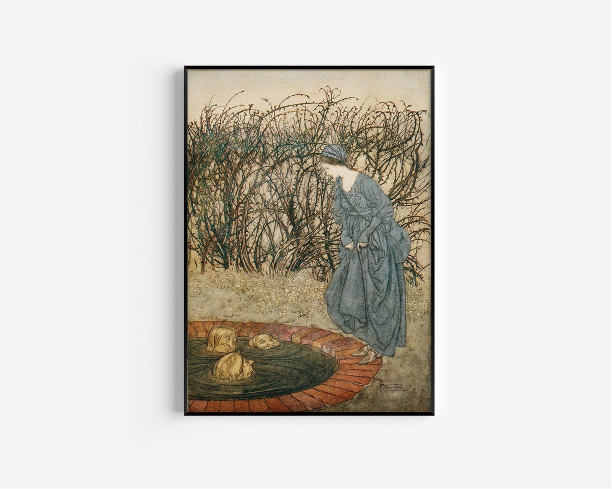 Arthur Rackham — They Thanked Her and Said Good-Bye | Fairy Tale Illustration Print