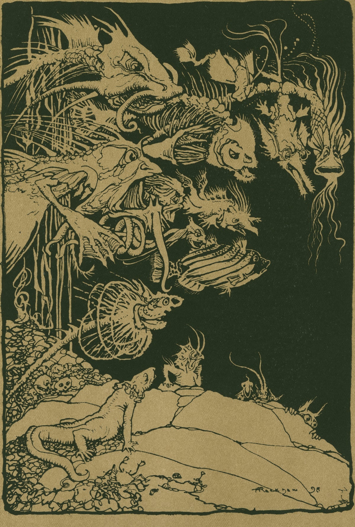 Arthur Rackham — They’d Such Very Odd Heads and Such Very Odd Tails | Fairy Tale Illustration Print