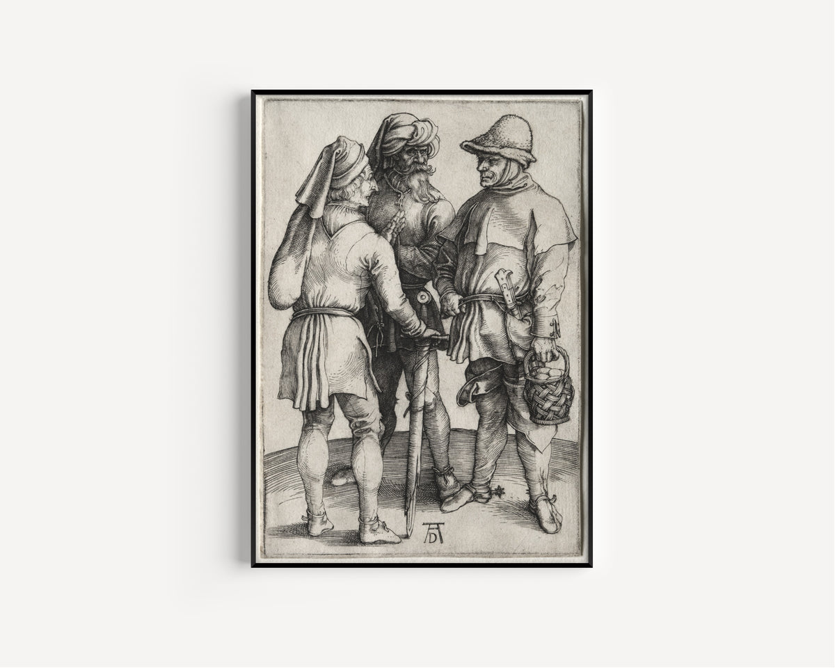 Albrecht Dürer — Three Peasants in Conversation | Engraving Print
