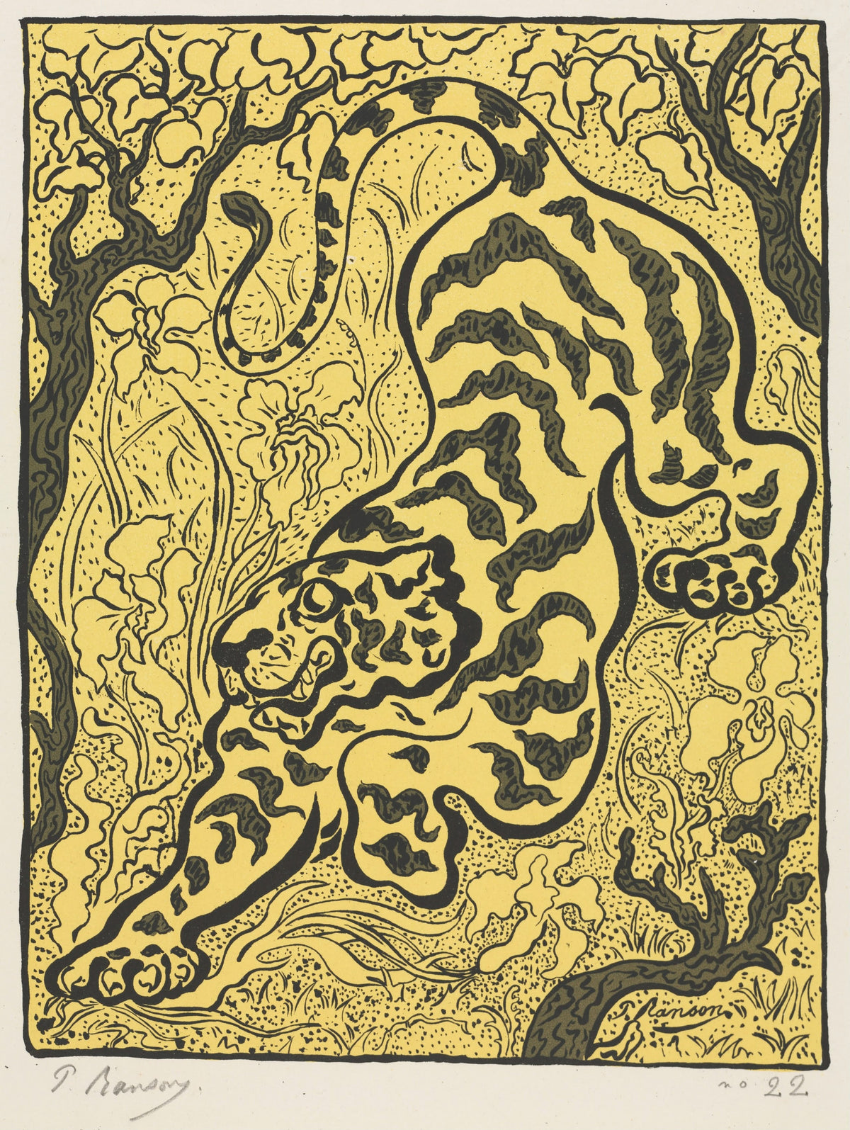 Paul Ranson — Tiger in the Jungle | Art Nouveau Woodcut Print