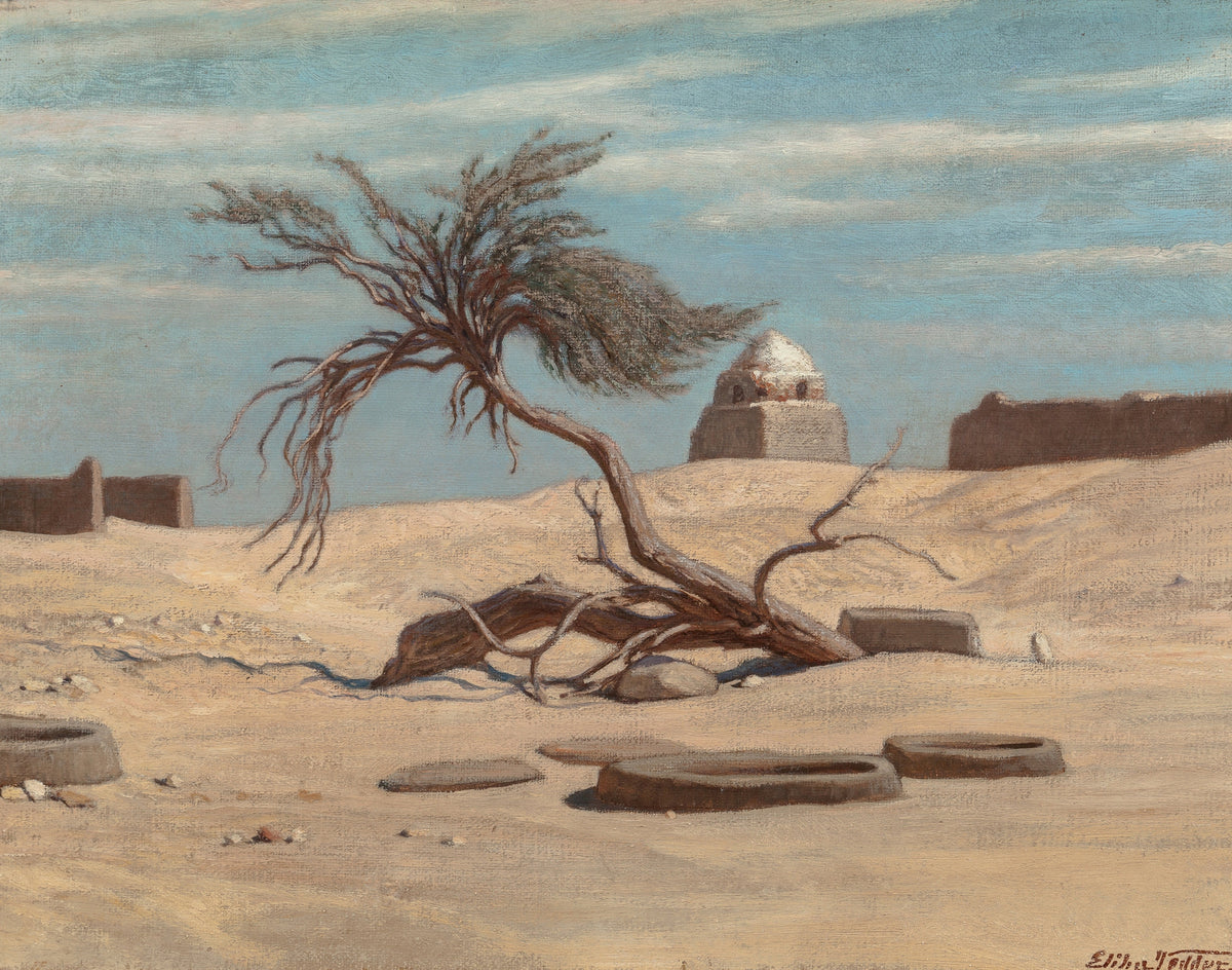 Elihu Vedder — Tree and Graves on the Way to Tel El Armano, Egypt | Fine Art Print