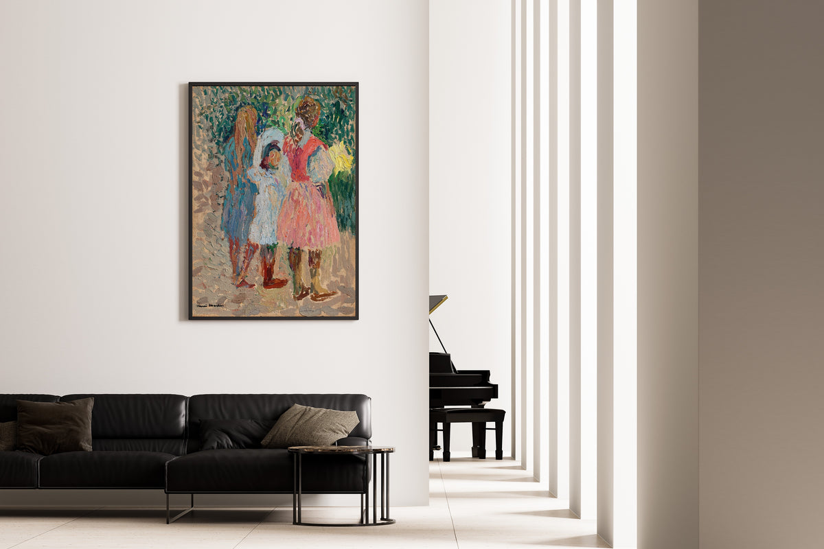 Henri Martin — Trois petites filles au jardin, un matin d’été | Pointillist Portrait Print