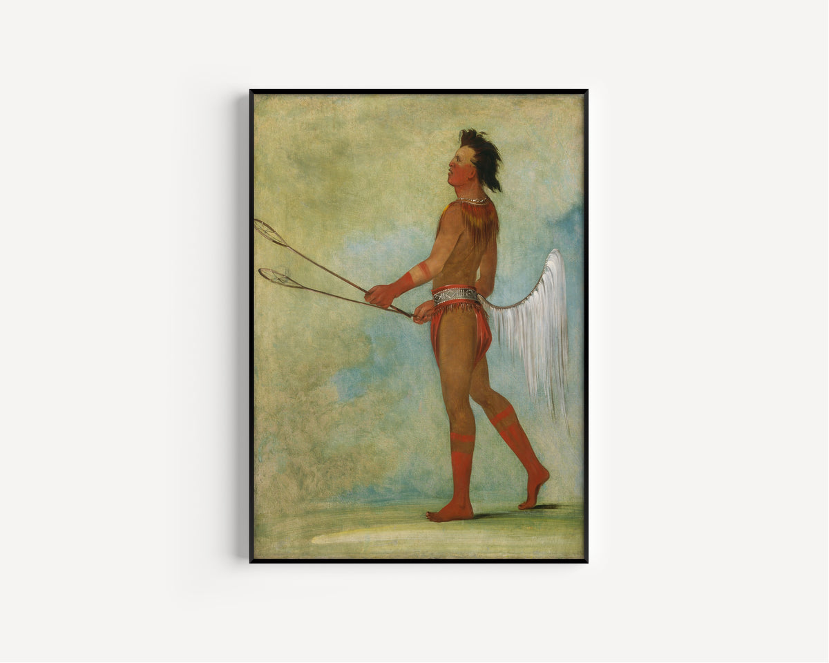 George Catlin — Tul-lock-chísh-ko, Drinks the Juice of the Stone, in Ball-player's Dress | Western Art Print