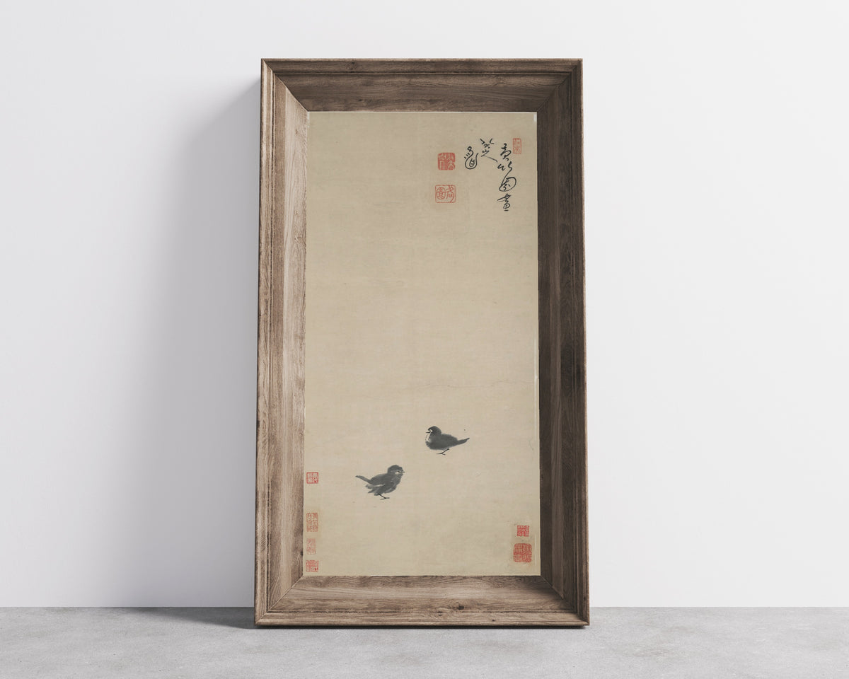 Bada Shanren — Two Chicks | Chinese Ink Painting Art Print