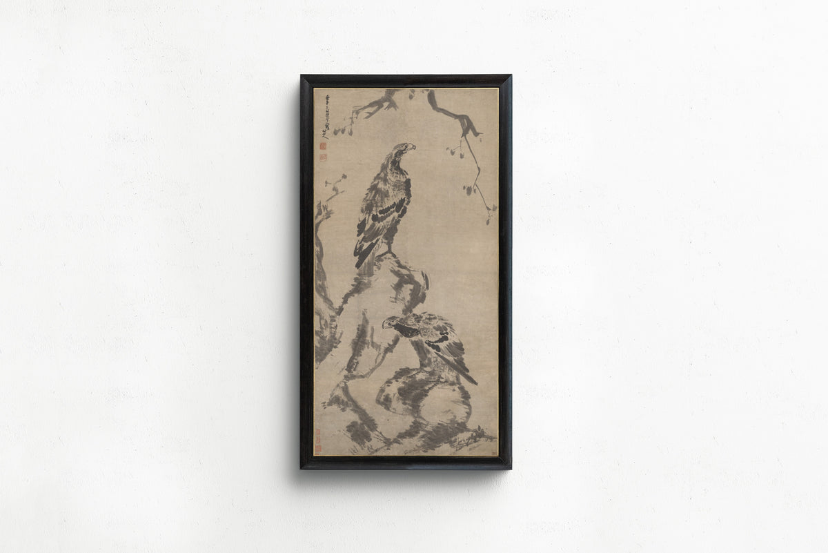 Bada Shanren — Two Eagles | Chinese Ink Painting Art Print